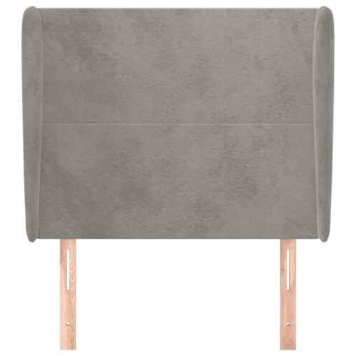 Sengegavl med kanter 103 x 23 x 118/128 cm - lysegrå
