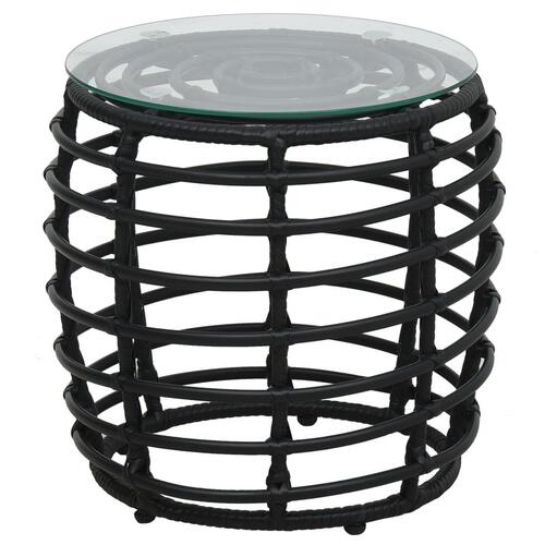 Bistrosæt 3 dele polyrattan sort