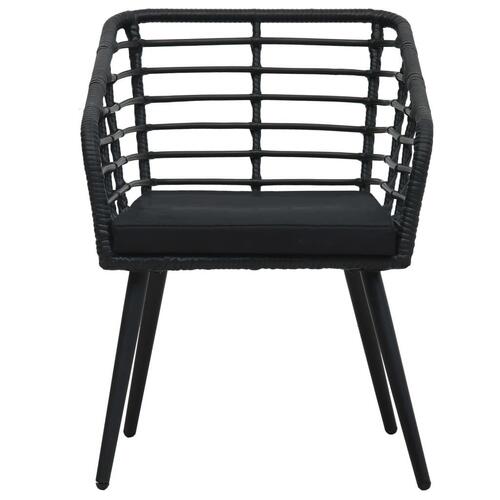 Bistrosæt 3 dele polyrattan sort