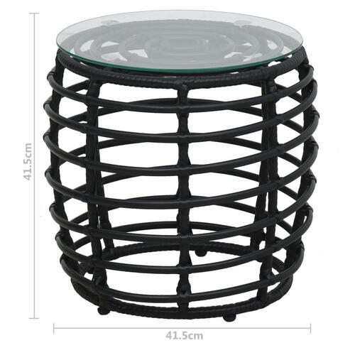 Bistrosæt 3 dele polyrattan sort