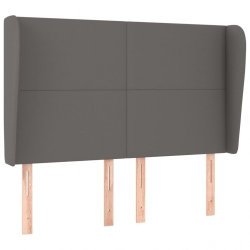 Sengegavl med kanter 147 x 23 x 118/128 cm - grå