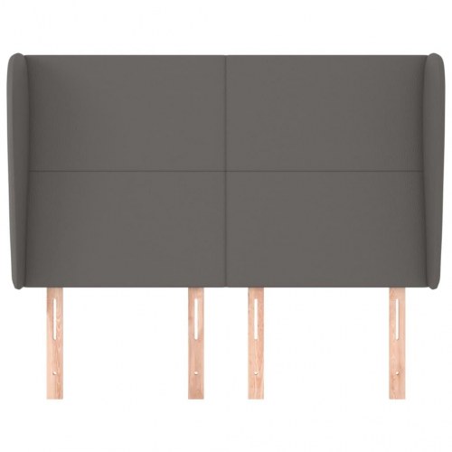 Sengegavl med kanter 147 x 23 x 118/128 cm - grå