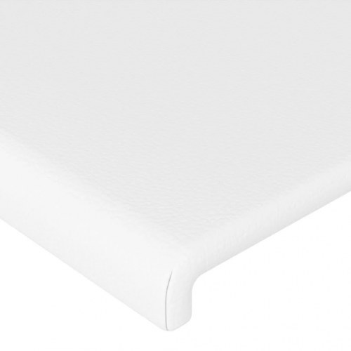 Sengegavl med kanter 163 x 23 x 118/128 cm - hvid