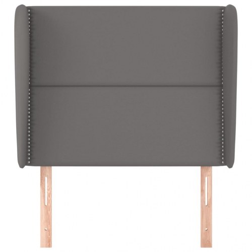 Sengegavl med kanter 83x23x118/128 cm kunstlæder grå