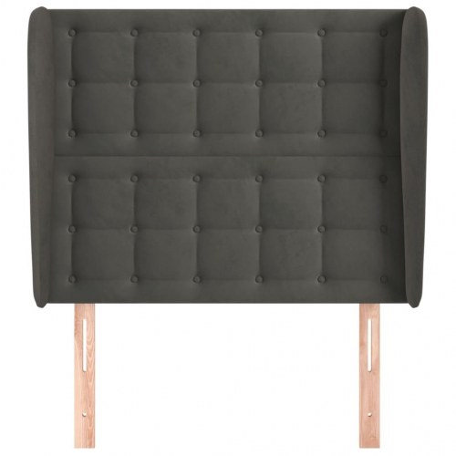 Sengegavl med kanter 103 x 23 x 118/128 cm - mørkegrå
