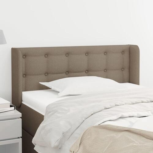 Sengegavl med kanter 103x16x78/88 cm stof gråbrun