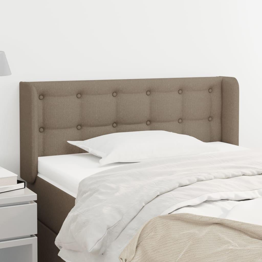 Sengegavl med kanter 103x16x78/88 cm stof gråbrun