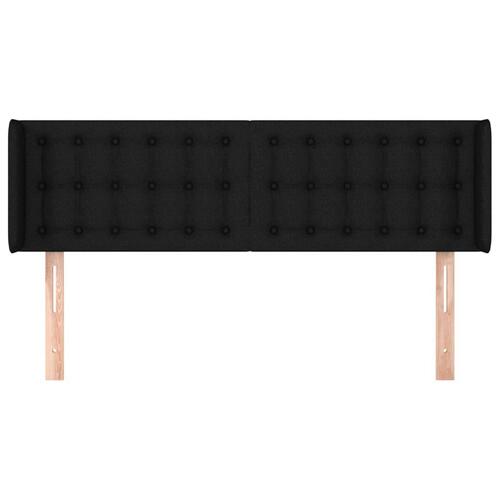 Sengegavl med kanter 147x16x78/88 cm stof sort