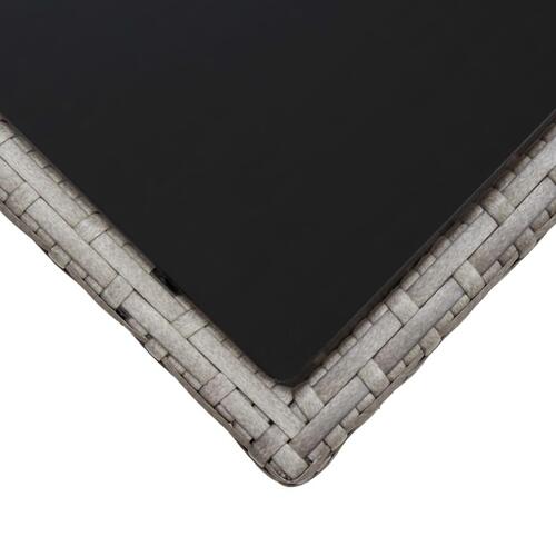 Sofabord 45x45x40 cm polyrattan og glas grå