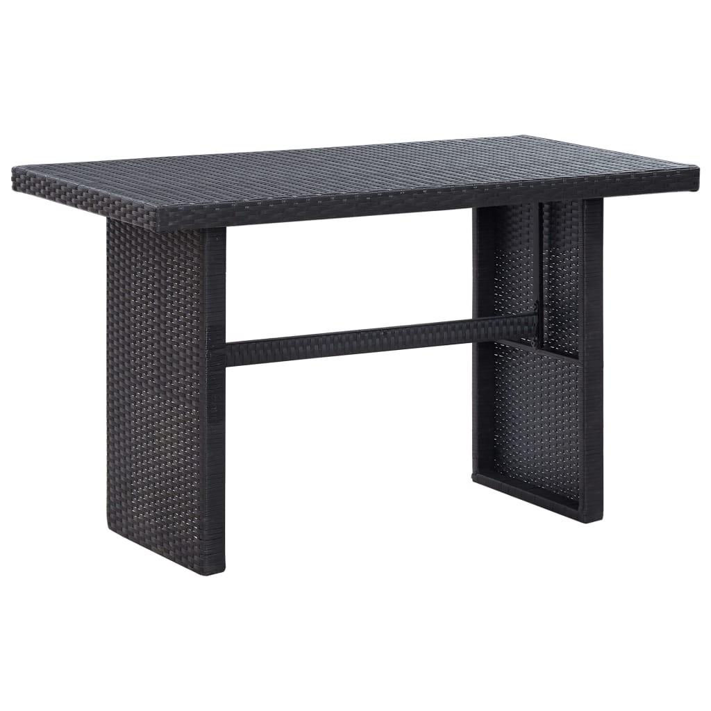 Havebord 110x60x67 cm polyrattan sort