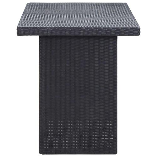 Havebord 110x60x67 cm polyrattan sort