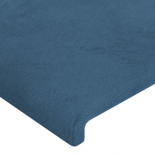 Sengegavl med kanter i fløjl - 163x16x118/128 cm, mørkeblå