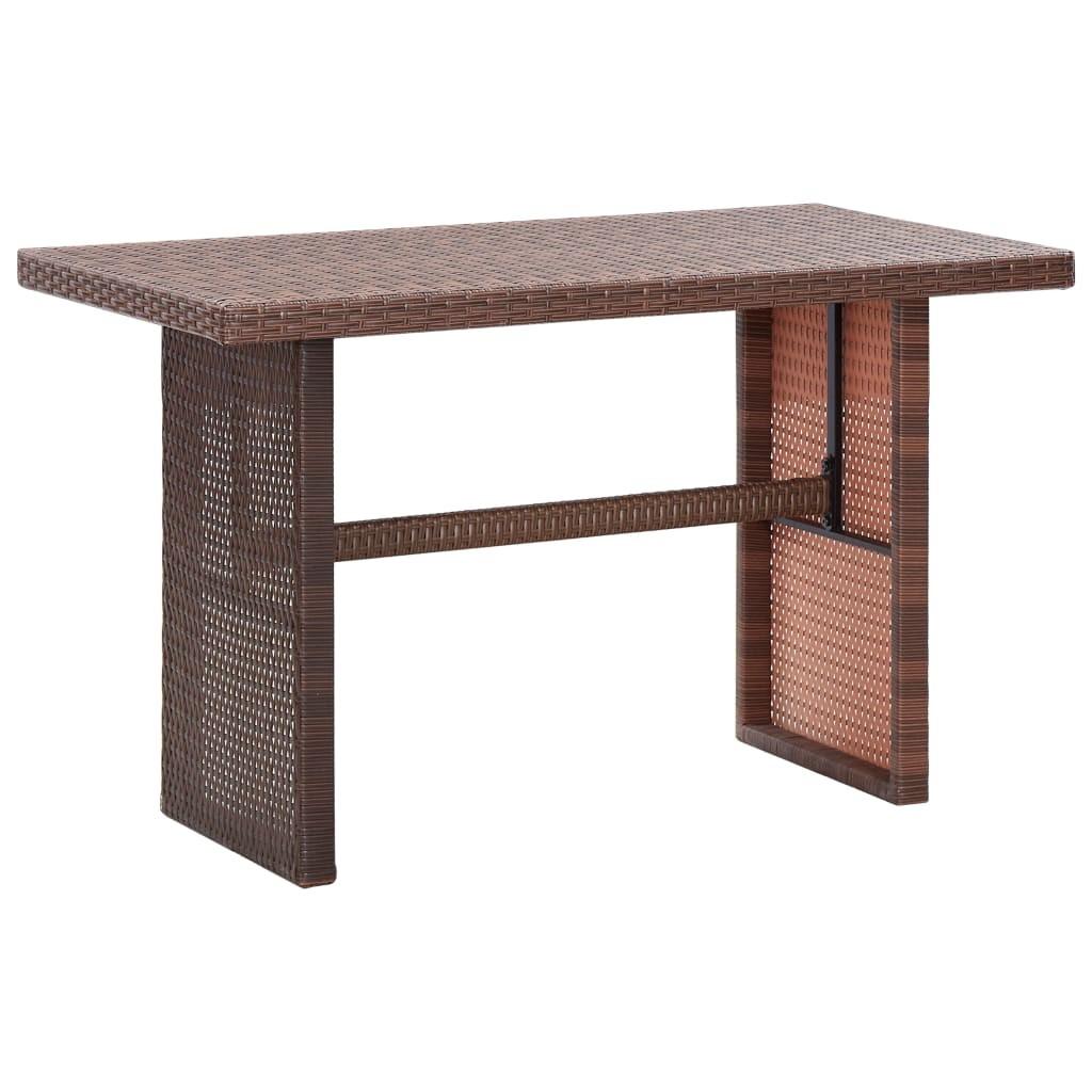 Havebord 110x60x67 cm polyrattan brun