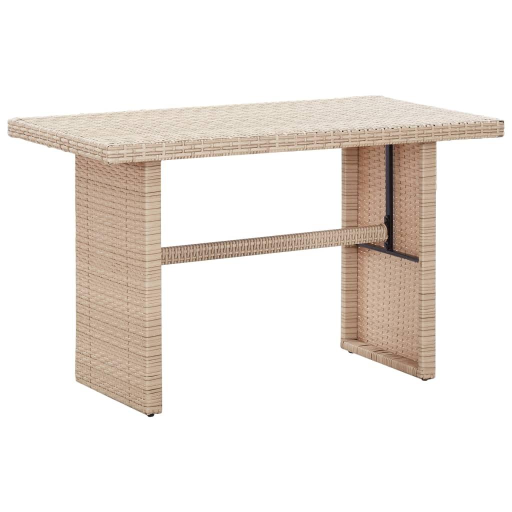 Havebord 110x60x67 cm polyrattan beige