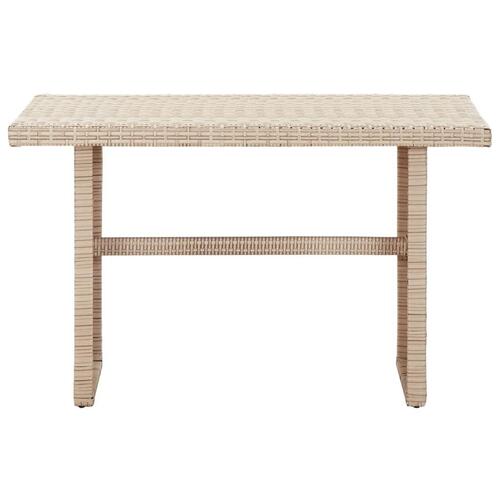 Havebord 110x60x67 cm polyrattan beige