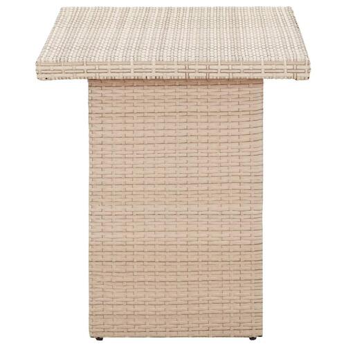 Havebord 110x60x67 cm polyrattan beige