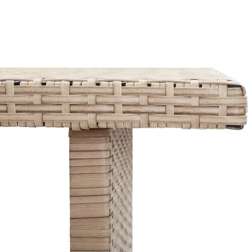 Havebord 110x60x67 cm polyrattan beige