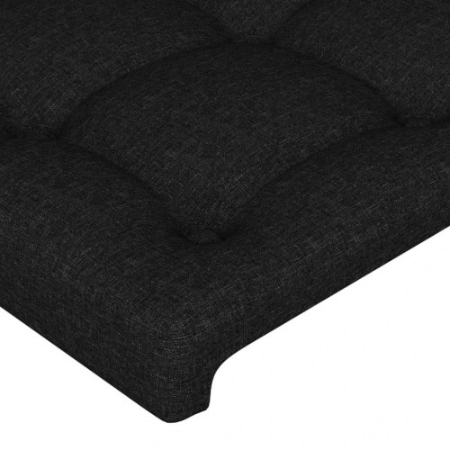 Sengeramme med sengegavl 140x200 cm - stof, sort