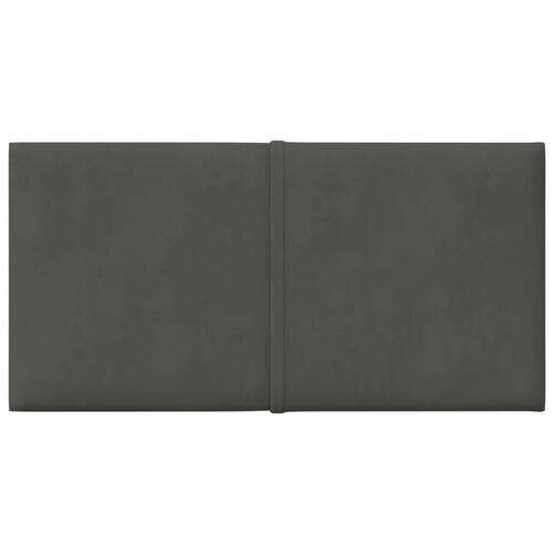 Vægpaneler 12 stk. 30x15 cm 0,54 m² fløjl mørkegrå
