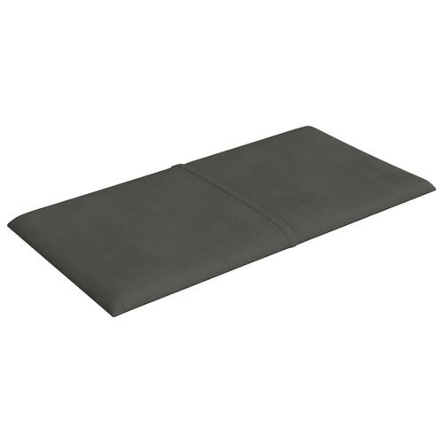 Vægpaneler 12 stk. 30x15 cm 0,54 m² fløjl mørkegrå