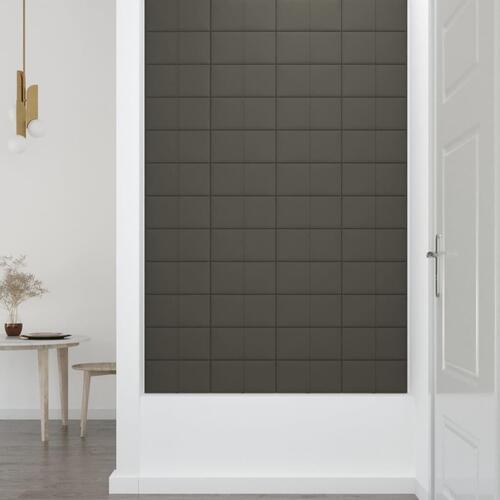 Vægpaneler 12 stk. 30x15 cm 0,54 m² fløjl mørkegrå