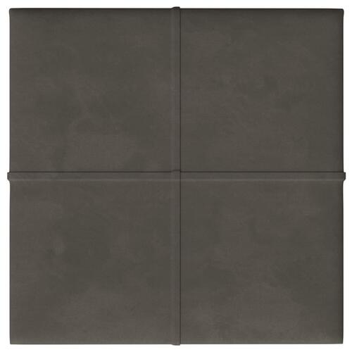 Vægpaneler 12 stk. 30x30 cm 1,08 m² fløjl Mørkegrå