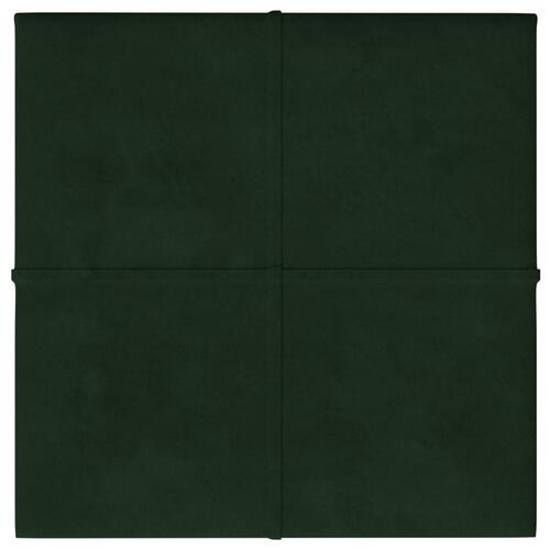 Vægpaneler 12 stk. 30x30 cm 1,08 m² fløjl mørkegrøn