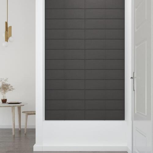 Vægpaneler 12 stk. 60x15 cm 1,08 m² stof mørkegrå
