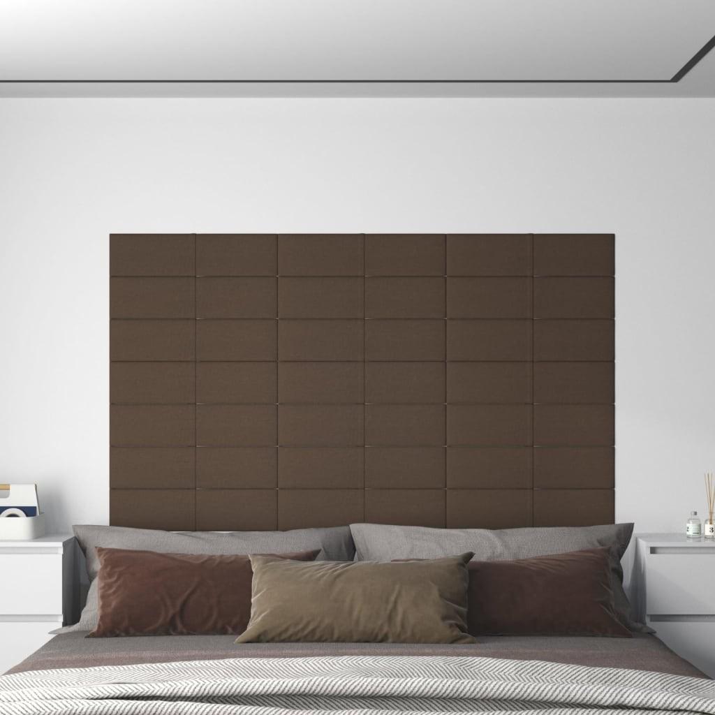 Vægpaneler 12 stk. 60x15 cm 1,08 m² stof brun