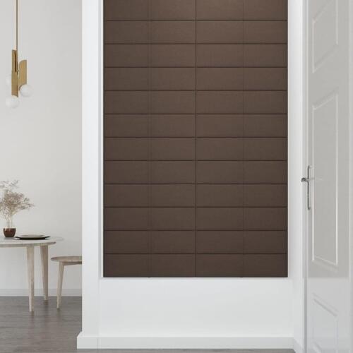 Vægpaneler 12 stk. 60x15 cm 1,08 m² stof brun