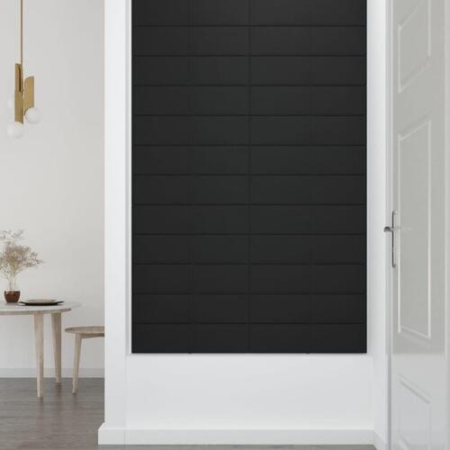 Vægpaneler 12 stk. 60x15 cm 0,54 m² stof sort