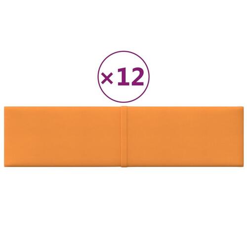 Vægpaneler 12 stk. 60x15 cm 1,08 m² stof lysegul