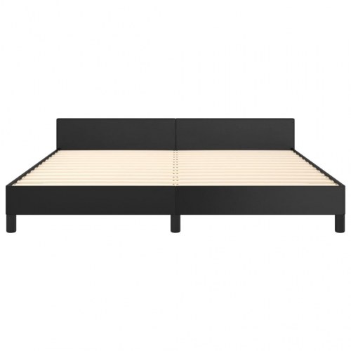 Sengeramme med sengegavl 180×200 cm i kunstlæder - sort