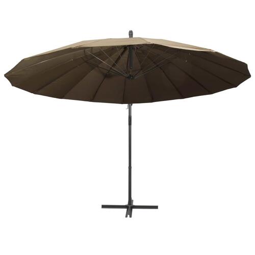 Hængende parasol 3 m aluminiumsstang gråbrun