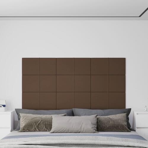 Vægpaneler 12 stk. 60x30 cm 2,16 m² stof brun