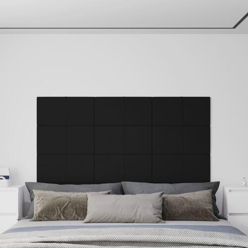 Vægpaneler 12 stk. 60x30 cm 2,16 m² stof sort