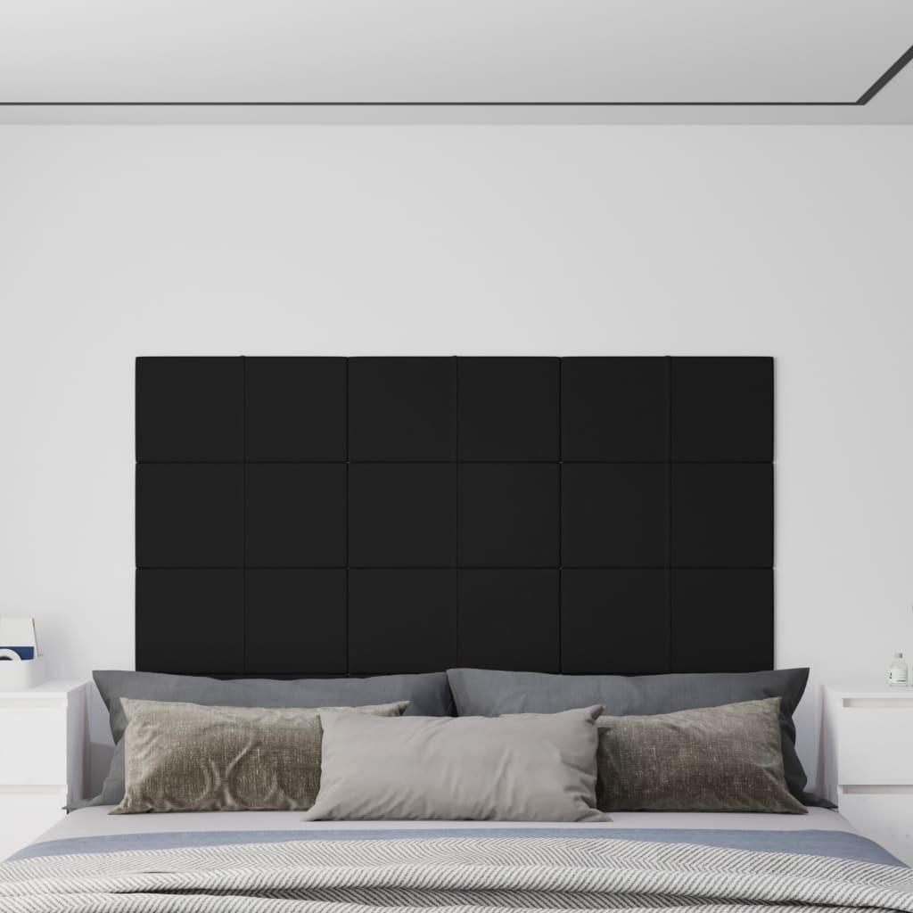 Vægpaneler 12 stk. 60x30 cm 2,16 m² stof sort