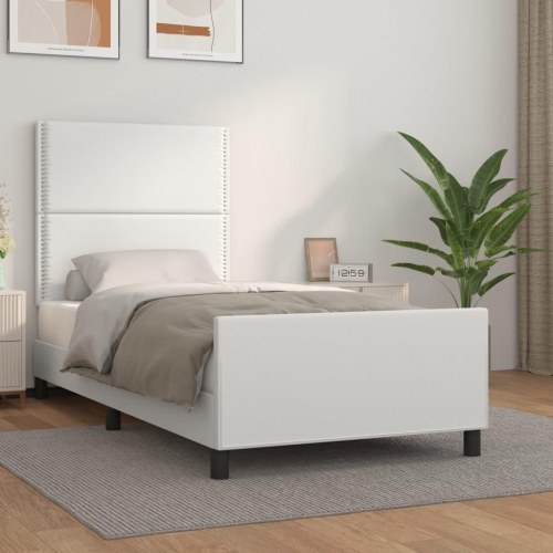 Sengeramme med sengegavl 100 x 200 cm - hvid
