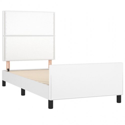 Sengeramme med sengegavl 100 x 200 cm - hvid
