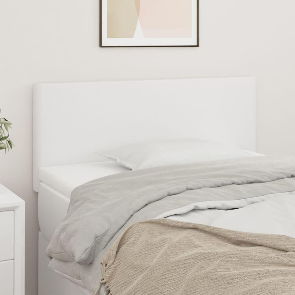 Sengegavl 90x5x78/88 cm kunstlæder hvid billede