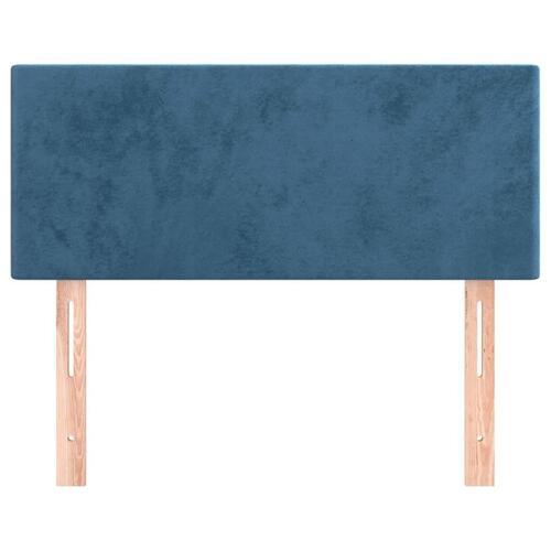 Sengegavl 90x5x78/88 cm fløjl mørkeblå