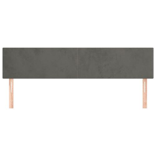 Sengegavle 2 stk. 80x5x78/88 cm fløjl mørkegrå