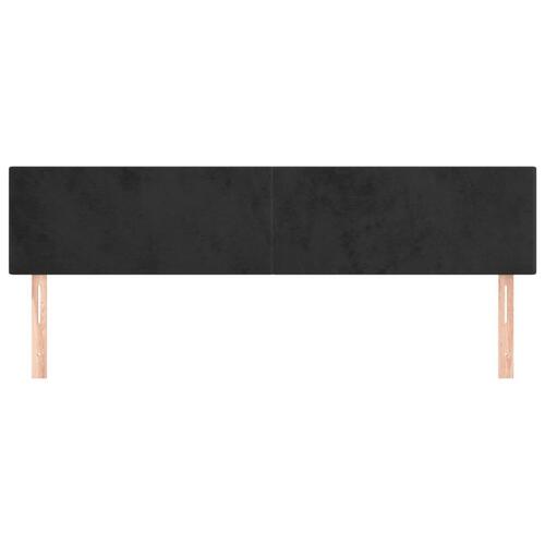 Sengegavle 2 stk. 80x5x78/88 cm fløjl sort