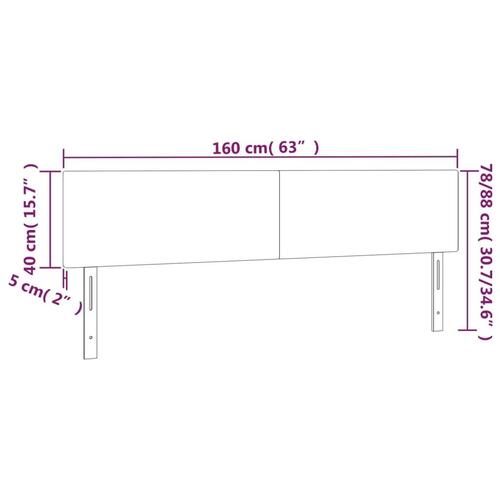 Sengegavle 2 stk. 80x5x78/88 cm fløjl sort