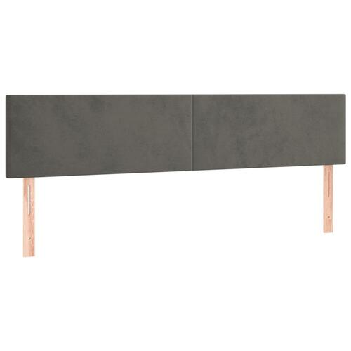 Sengegavle 2 stk. 100x5x78/88 cm fløjl mørkegrå