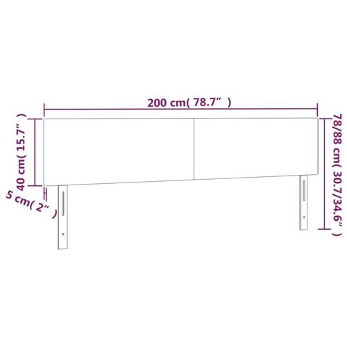 Sengegavle 2 stk. 100x5x78/88 cm fløjl sort