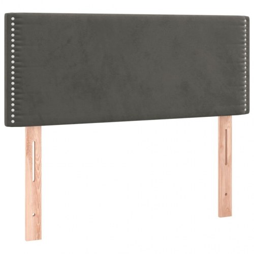 Sengegavl i fløjl - 80 × 5 × 78/88 cm, mørkegrå