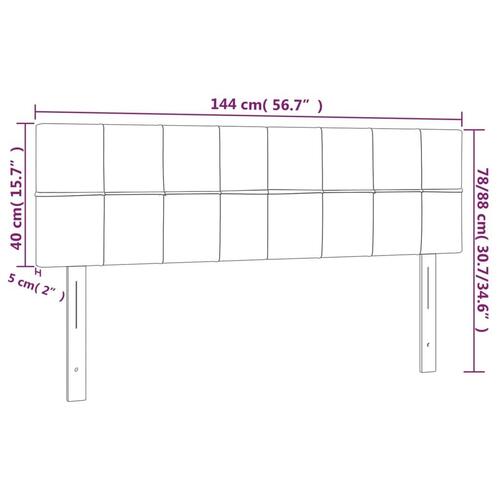 Sengegavle 2 stk. 72x5x78/88 cm fløjl sort