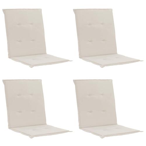 Stolehynde m. lav ryg 4 stk. 100x50x3 cm oxfordstof cremefarvet