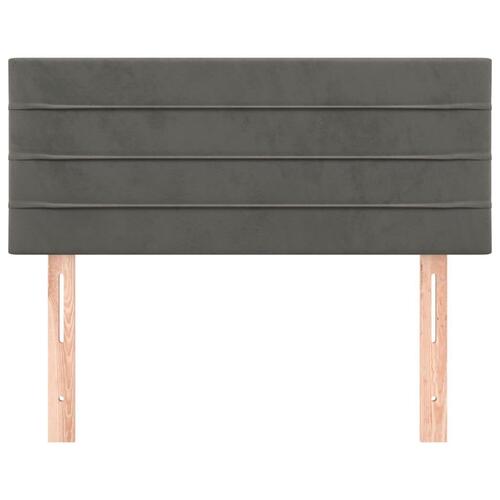 Sengegavl 90x5x78/88 cm fløjl mørkegrå